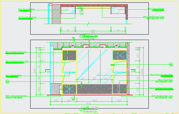 某私人办公室改造施工图CAD大样立面部分_图1