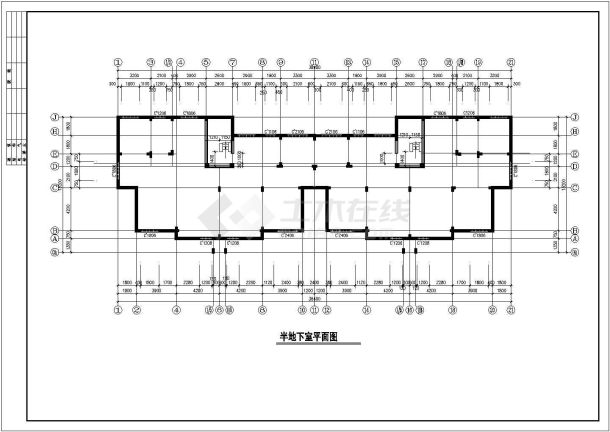 苏州某小区6层砖混结构住宅楼建筑设计CAD图纸（含跃层和半地下室）-图一