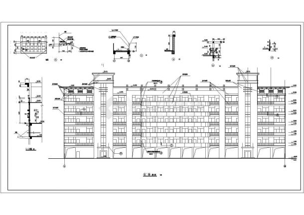 南宁某中学教学楼CAD构造设计完整建筑施工图-图一