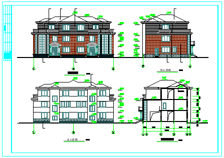 高档双拼别墅建筑cad设计施工方案图_图1