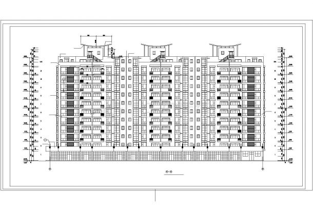 武汉某小区1.4万平21层砖混结构住宅楼建筑设计CAD图纸（含自行车库）-图二