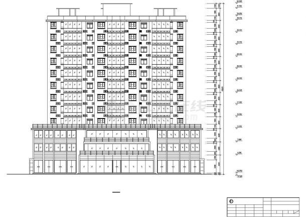 上饶市某现代化居住区3690平米7层砖混结构住宅楼建筑设计CAD图纸-图二