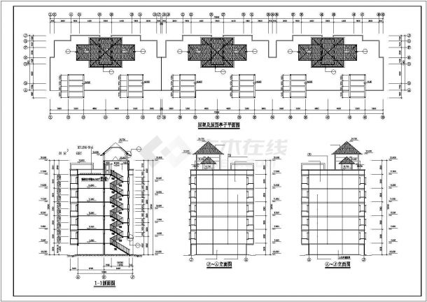 贵阳市某现代化居住区4930平米6层砖混结构住宅楼建筑设计CAD图纸-图一