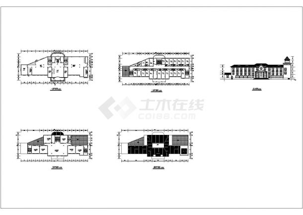 某度假村综合楼欧式建筑CAD大样详细构造方案-图一