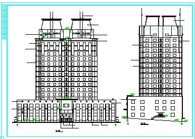 吉林省高层博士后公寓平面图户型图CAD建筑图纸方案-图二