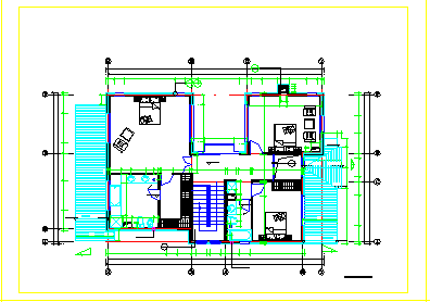 京龙花园高档别墅住宅户型平面设计CAD图纸方案-图二