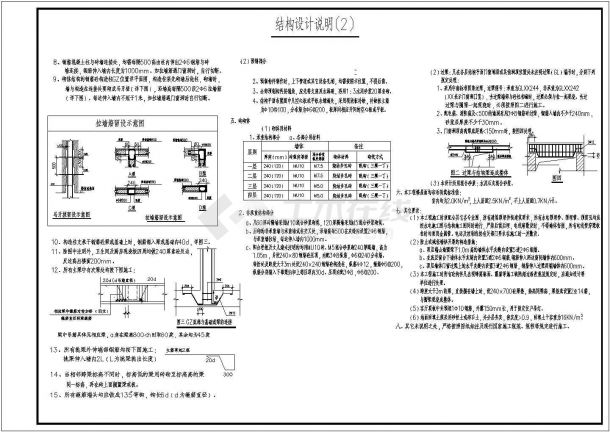 三层8.0×15.0农村带庭院别墅建筑结构设计CAD图-图二