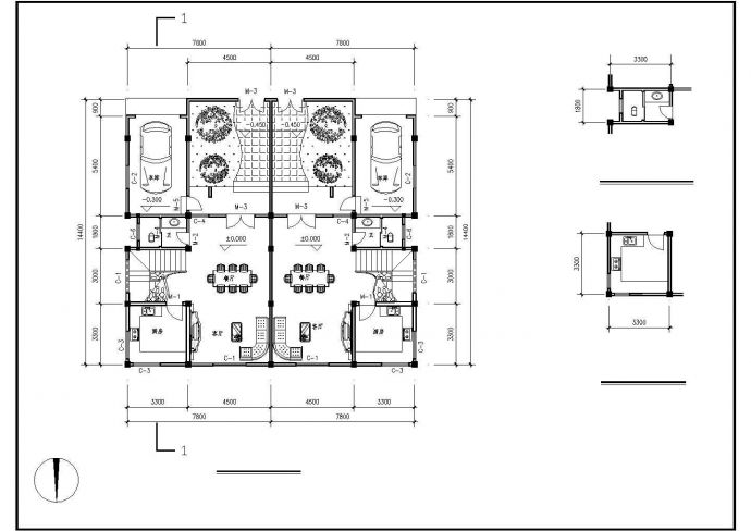 三层15.6×14.4别墅结构设计全套CAD图_图1