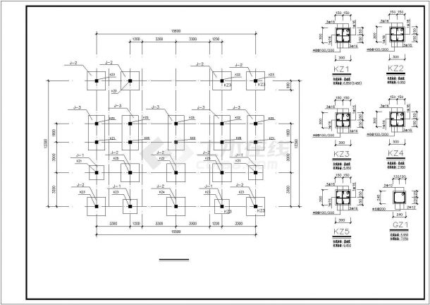 三层15.6×14.4别墅结构设计全套CAD图-图二