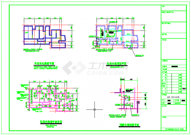  Five sets of common cad fire pool node construction drawings - Figure 1