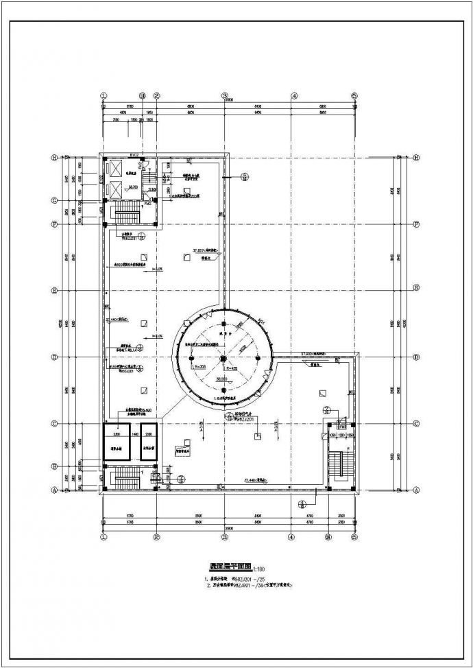 某三星级酒店CAD框架结构完整设计构造大样图纸_图1