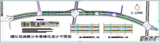 某浦江市迎宾大道绿化CAD设计施工图-图一