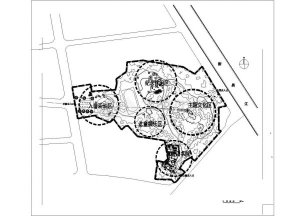 某公园景观设计方案CAD详细大样施工分区-图一