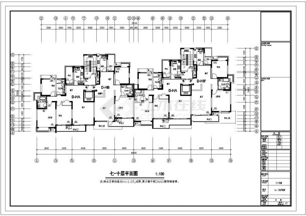长39.6米 宽16.95米 -1+11+1跃层小区12#13#住宅楼建筑设计施工图-图二