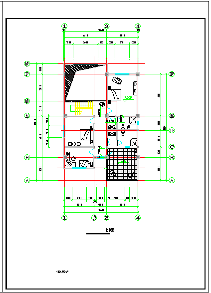 某联排住宅区三层住宅楼cad设计图纸_图1
