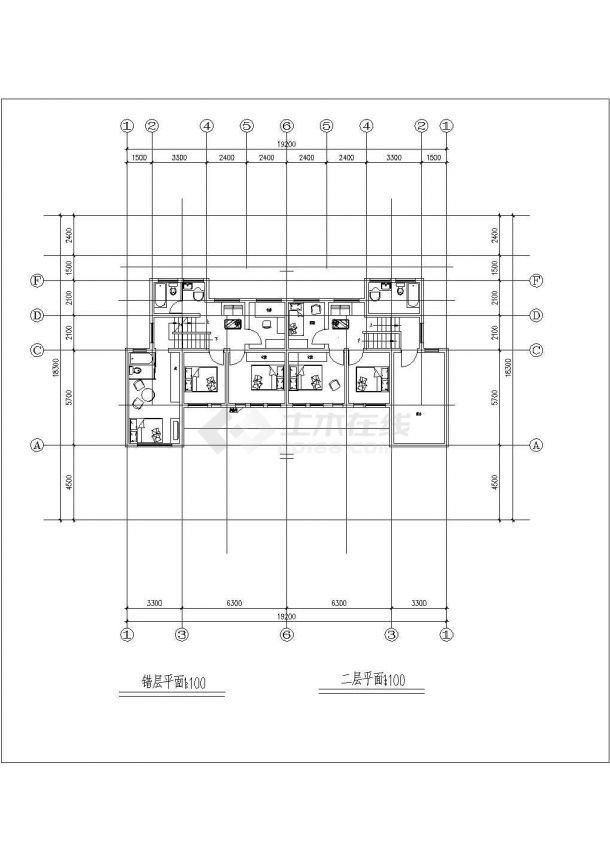 【周口】某地新型新农村住宅楼全套施工设计cad图纸-图二