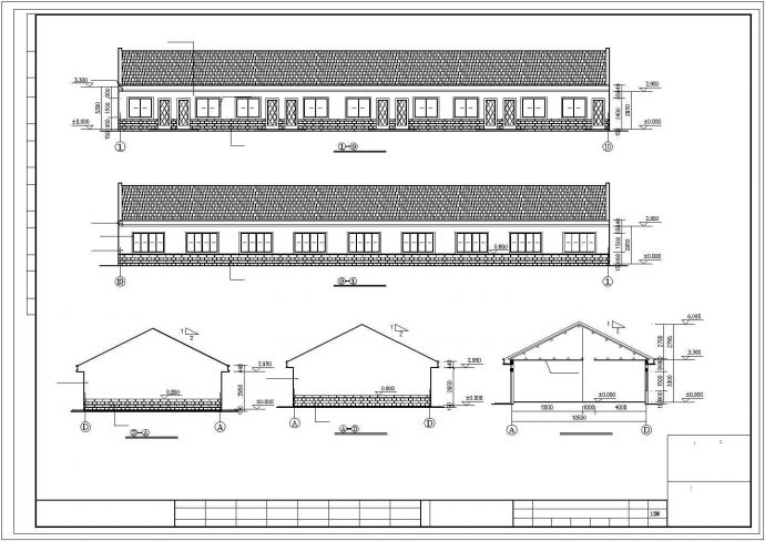青岛市某工厂410平米单层砖混结构职工宿舍楼建筑设计CAD图纸_图1