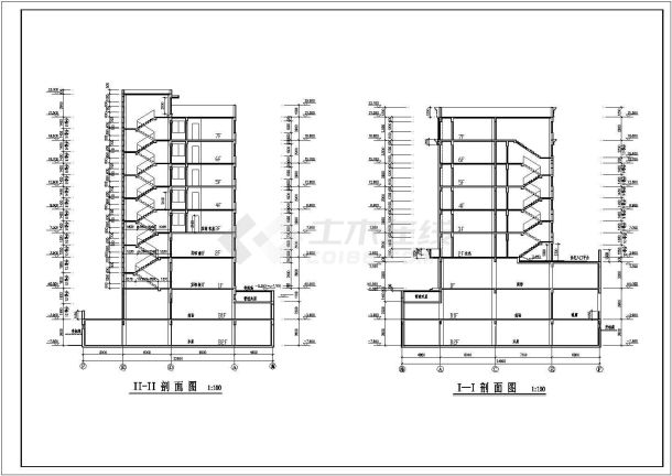 某财富大厦CAD全套框架结构设计大样图纸-图一