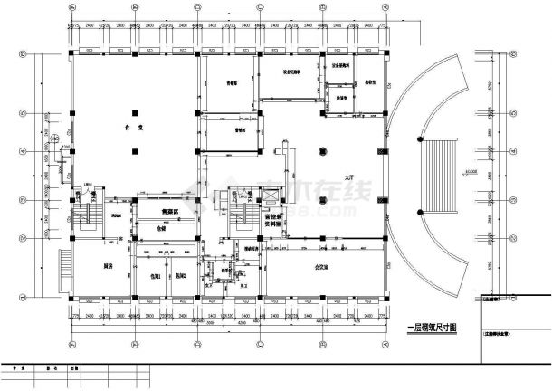 某服装集团一二层平面CAD框架结构设计大样图-图二