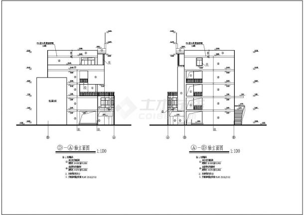 某小学多功能教学楼建筑CAD设计大样施工图-图二