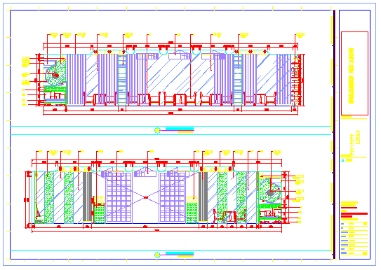 某二层西餐厅CAD室内装修设计大样施工图纸