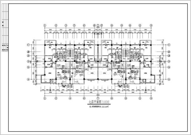 某商住楼建筑CAD平面设计构造施工图-图二