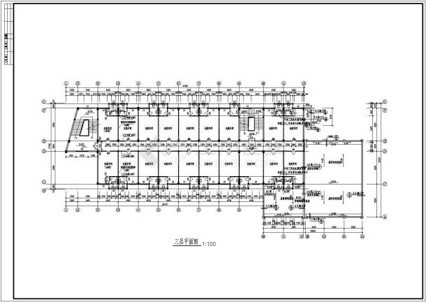 某高校食堂综合楼CAD框架结构大样设计完整施工图-图二