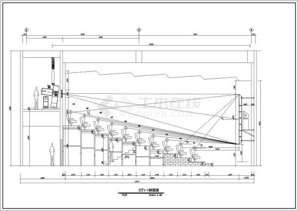 某著名国际电影院CAD详细设计大样完整施工图-图二