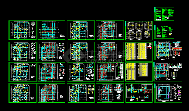 某框架结构商厦结构设计CAD平面图-图一