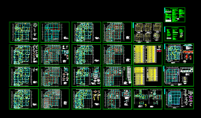 某框架结构商厦结构设计CAD平面图_图1