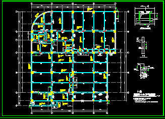 某框架结构商厦结构设计CAD平面图-图二