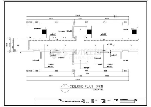 [安徽]某休闲中心桑拿会所装修设计cad全套施工图（含效果图）-图二