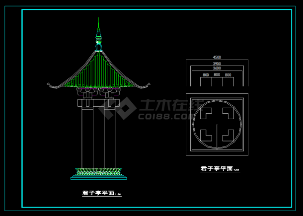 某地区某精品古建筑工程设计cad施工详图-图一