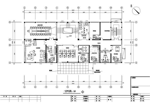 某数控办公大楼CAD建筑施工设计平面图-图二