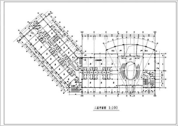小区会所建筑施工全套CAD设计图纸-图二
