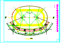 某圆形建筑规划及方案cad设计详细施工图