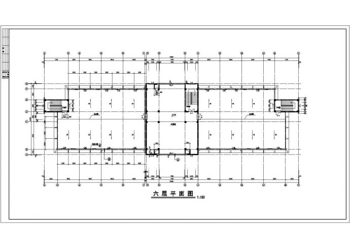 某中学综合实验楼建筑CAD施工图平面图_图1