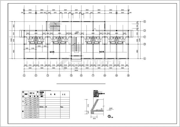苏州市吴江区某社区1550平米4层砖混结构公寓楼建筑设计CAD图纸-图二