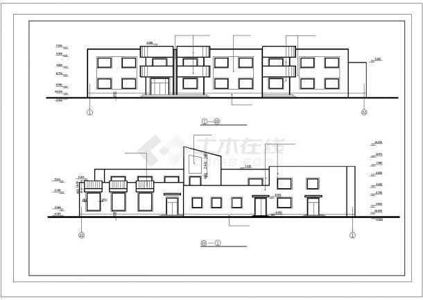某地六班幼儿园办公楼全套建筑设计cad图（含工 程 做 法 表）-图一