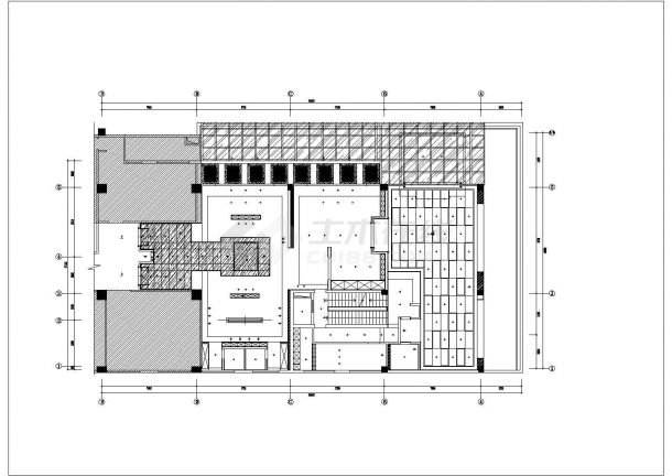 铭濠茶会所中式风格室内装修设计cad全套施工图（含效果图）-图一