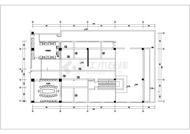 铭濠茶会所中式风格室内装修设计cad全套施工图（含效果图）-图二