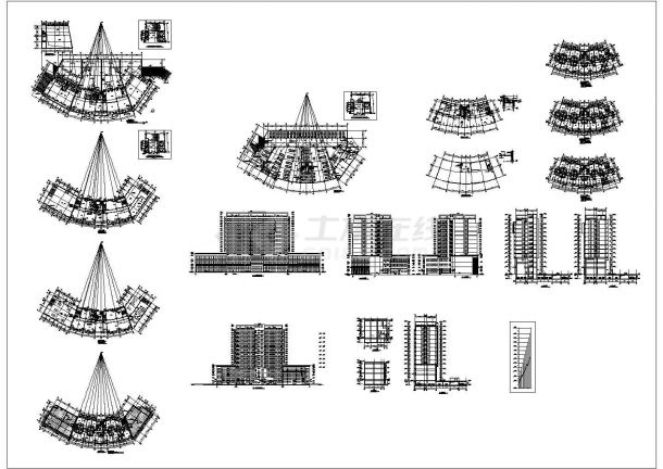 某娱乐城大厦CAD完整设计构造平立剖图-图一