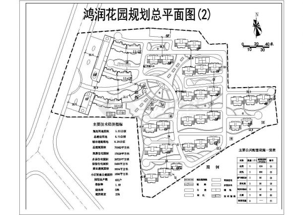 宿州市鸿润花园小区总平面规划设计CAD图纸（占地五公顷/2套方案）-图一