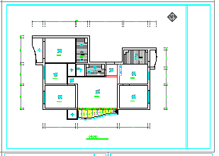 四室商住房室内装饰cad设计施工图纸_图1