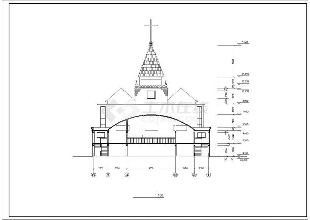 基督教会全套建筑设计CAD施工图-图一