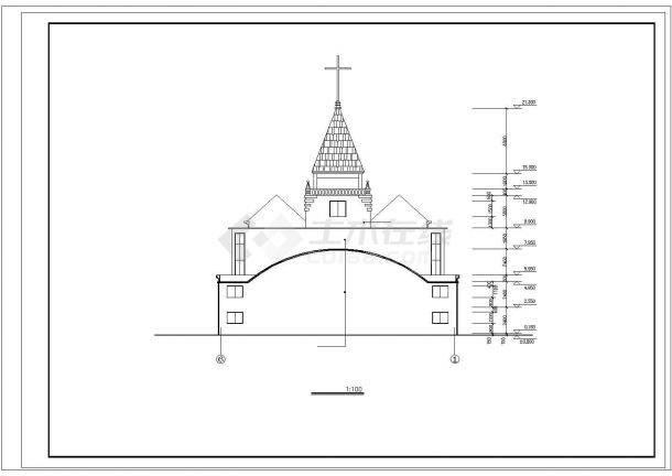 基督教会全套建筑设计CAD施工图-图二