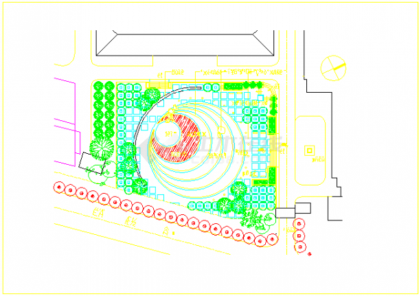 某大型广场环境景观绿化规划设计CAD图纸-图一