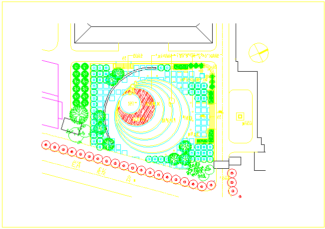 某大型广场环境景观绿化规划设计CAD图纸_图1