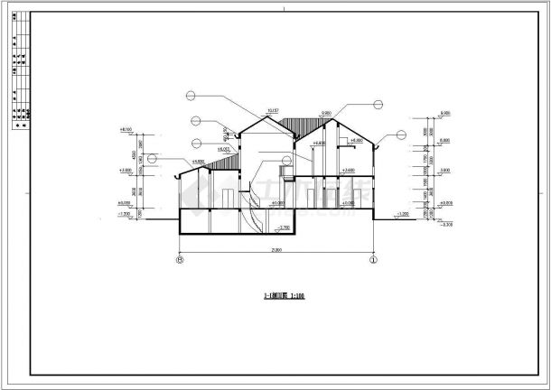 某小高层花园别墅施工CAD设计图-图一