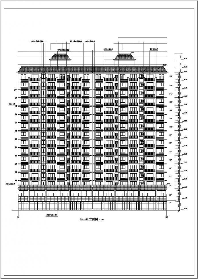 某小区十六层住宅楼建筑设计施工图_图1